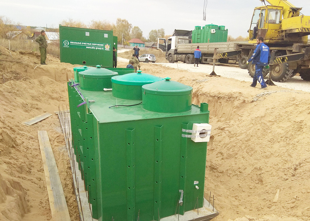 Хозяйственно-бытовой сток - 30м3 в сутки, коммунальные очистные сооружения поселка, п. Новый Киструс, Рязанская обл.